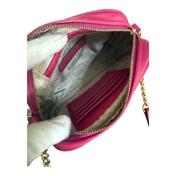 Authentic Michael Kors Leather Pink Gold Crossbody Bag